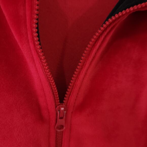 Velour Jacket Womens Size 10 Red and Black Colorblock Stretch Zipper Lon… - Picture 11 of 12